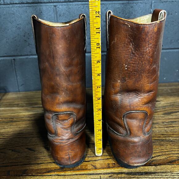 Vintage Earth Shoe Negative Heel Engineer Boots Brown Leather USA Made Men’s 9 main image 6